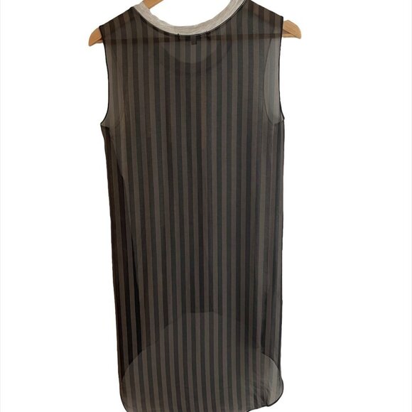 Black Luxe sleeveless chiffon layering tunic top high low M - Picture 2 of 7